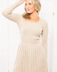 Oatmeal Knit Fit and Flare Mini Dress-Dresses-Heyson-L. Mae Boutique & Wild Mabel Clothing
