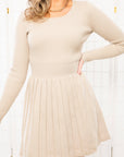 Oatmeal Knit Fit and Flare Mini Dress-Dresses-Heyson-L. Mae Boutique & Wild Mabel Clothing