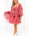 Paisley Berry Burnout Velvet Mini Dress-Dresses-Fate-L. Mae Boutique & Wild Mabel Clothing