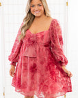 Paisley Berry Burnout Velvet Mini Dress-Dresses-Fate-L. Mae Boutique & Wild Mabel Clothing