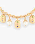 Pave Geo Charms & Pearl Necklace-Jewelry-Golden Stella-L. Mae Boutique & Wild Mabel Clothing