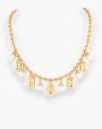 Pave Geo Charms & Pearl Necklace-Jewelry-Golden Stella-L. Mae Boutique & Wild Mabel Clothing