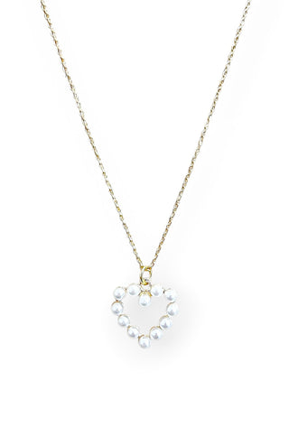 Pearl Gold Heart Necklace-Luxe Group-L. Mae Boutique