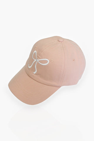 Pink Embroidered Bow Baseball Hat-Girly-L. Mae Boutique