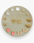 Pink Heart & Butterfly Mega Stud Earring Set-Jewelry-Pannee-L. Mae Boutique & Wild Mabel Clothing