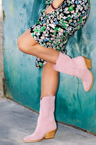 Pink Molly Cowboy Boots-Kali Shoes-L. Mae Boutique