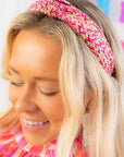 Pink Raffia Woven Knotted Headband-Accessories-Golden Stella-L. Mae Boutique & Wild Mabel Clothing