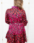 Pink and Red Mixed Animal Print Button Down Dress-Dresses-Fate-L. Mae Boutique & Wild Mabel Clothing