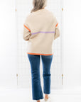 Quarterback Keeper Orange and Purple Contrast Quarter Zip Sweater-Tops-Lula the Label-L. Mae Boutique & Wild Mabel Clothing
