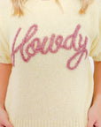 Queen of Howdy Puff Sleeve Sweater-Tops-BiBi-L. Mae Boutique & Wild Mabel Clothing