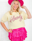 Queen of Howdy Puff Sleeve Sweater-Tops-BiBi-L. Mae Boutique & Wild Mabel Clothing