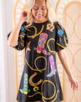 Queen of Sparkles Black Cowgirl Icon Poof Sleeve Dress-Dresses-Queen of Sparkles-L. Mae Boutique & Wild Mabel Clothing