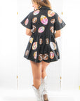 Queen of Sparkles Black Iridescent Football Romper-Onesies-Queen of Sparkles-L. Mae Boutique & Wild Mabel Clothing