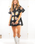 Queen of Sparkles Black Iridescent Football Romper-Onesies-Queen of Sparkles-L. Mae Boutique & Wild Mabel Clothing