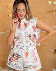 Queen of Sparkles Off White Bucking Cowgirl Cotton Shorts-Bottoms-Queen of Sparkles-L. Mae Boutique & Wild Mabel Clothing