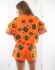Queen of Sparkles Orange Fuzzy Football Shorts-Bottoms-Queen of Sparkles-L. Mae Boutique & Wild Mabel Clothing