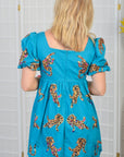 Queen of Sparkles Teal Leopard Dress-Dresses-Queen of Sparkles-L. Mae Boutique & Wild Mabel Clothing