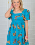 Queen of Sparkles Teal Leopard Dress-Dresses-Queen of Sparkles-L. Mae Boutique & Wild Mabel Clothing