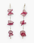 Red Flower Chain Drop Earrings-Jewelry-Pannee-L. Mae Boutique & Wild Mabel Clothing