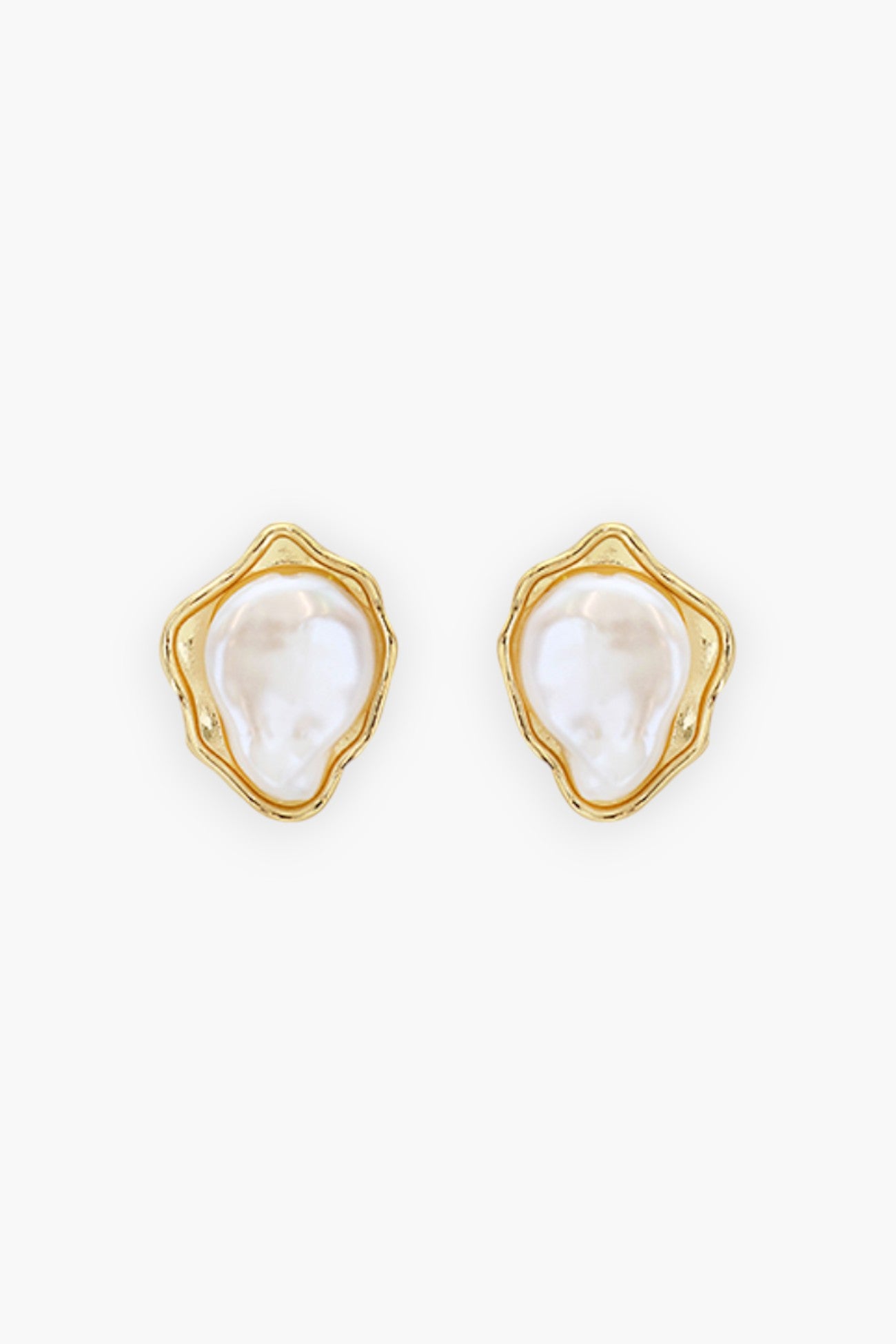 Gold Shell & Pearl Earrings