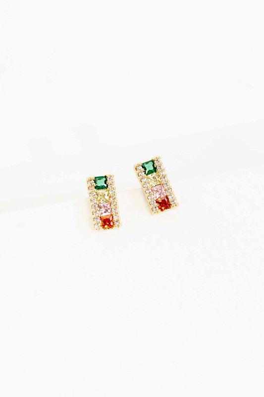 Set the Bar Colorful Rhinestone Stud Earring-Jewelry-Lovoda-L. Mae Boutique & Wild Mabel Clothing