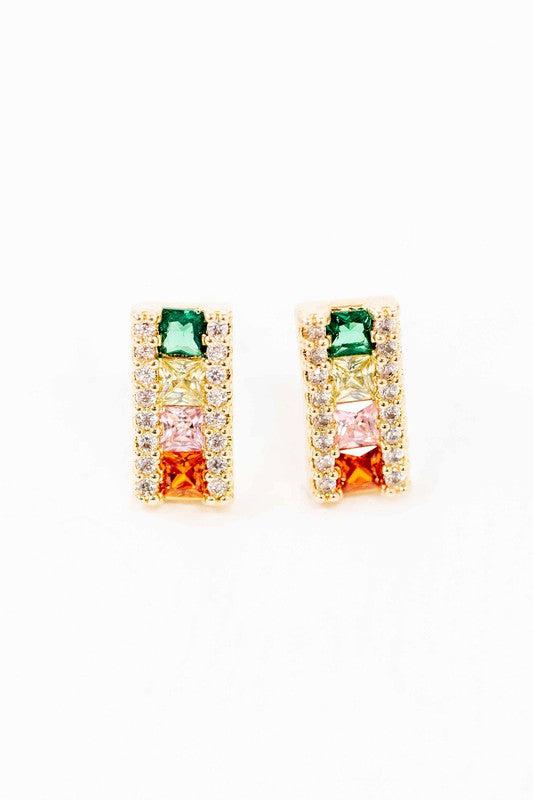 Set the Bar Colorful Rhinestone Stud Earring-Jewelry-Lovoda-L. Mae Boutique & Wild Mabel Clothing