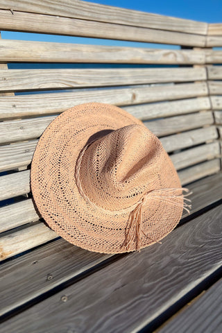 Setting Sun Pink Straw Wide Brim Hat-Fame Accessories-L. Mae Boutique