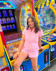 Show Me Your Mumu Candy Pink Denim Range Romper-Onesies-Show Me Your Mumu-L. Mae Boutique & Wild Mabel Clothing