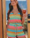 Show Me Your Mumu Multi Stripe Crochet Ren Romper-Onesies-Show Me Your Mumu-L. Mae Boutique & Wild Mabel Clothing