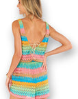 Show Me Your Mumu Multi Stripe Crochet Ren Romper-Onesies-Show Me Your Mumu-L. Mae Boutique & Wild Mabel Clothing