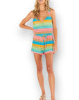 Show Me Your Mumu Multi Stripe Crochet Ren Romper-Onesies-Show Me Your Mumu-L. Mae Boutique & Wild Mabel Clothing