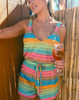 Show Me Your Mumu Multi Stripe Crochet Ren Romper-Onesies-Show Me Your Mumu-L. Mae Boutique & Wild Mabel Clothing