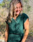 Sleigh The Day Hunter Green Cable Knit Sweater Set-Onesies-day + moon-L. Mae Boutique & Wild Mabel Clothing