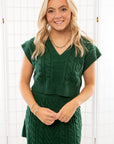 Sleigh The Day Hunter Green Cable Knit Sweater Set-Onesies-day + moon-L. Mae Boutique & Wild Mabel Clothing