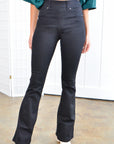Spanx Clean Black Flare Jeans-Denim-Spanx-L. Mae Boutique & Wild Mabel Clothing