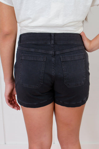 Spanx Washed Black 4" Twill Shorts-Spanx-L. Mae Boutique