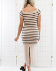 Stacey Black Striped Knit Midi Dress-Dresses-Le Lis-L. Mae Boutique & Wild Mabel Clothing