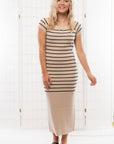 Stacey Black Striped Knit Midi Dress-Dresses-Le Lis-L. Mae Boutique & Wild Mabel Clothing