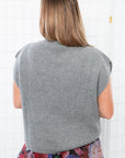 THML Gray Turtleneck Ribbed Sweater Vest-Tops-THML-L. Mae Boutique & Wild Mabel Clothing