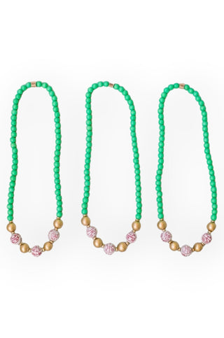 The Gracie Green & Red Necklace-Carolina Strung-L. Mae Boutique
