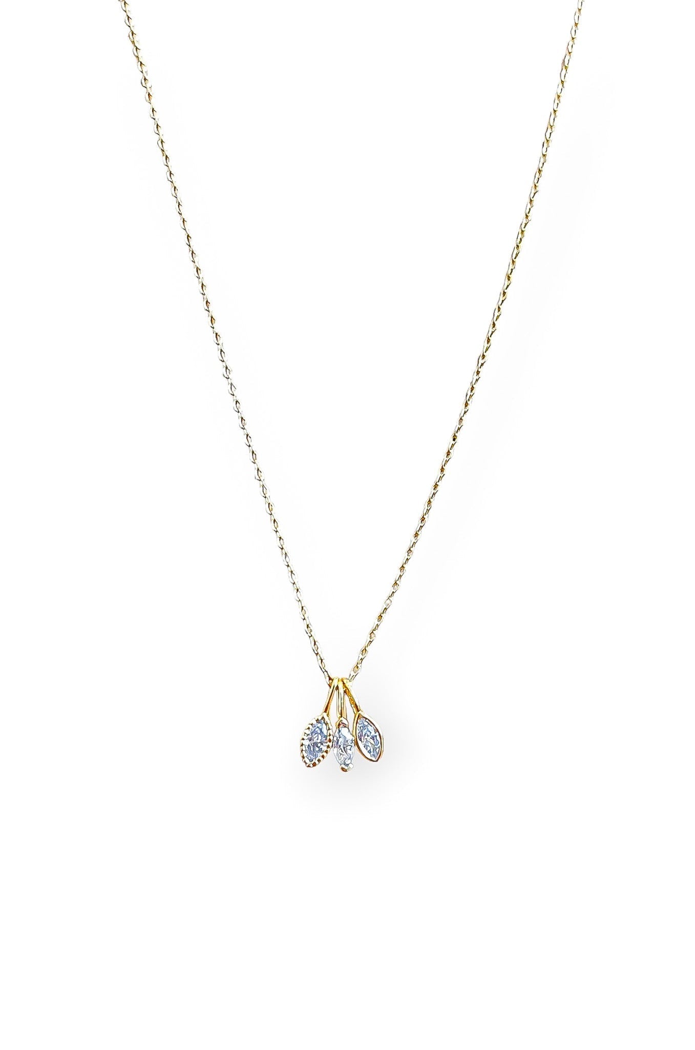 Three Peat Gold Marquise Necklace-Jewelry-Luxe Group-L. Mae Boutique & Wild Mabel Clothing