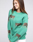 Tiger Pattern Sweater-Tops-BiBi-L. Mae Boutique & Wild Mabel Clothing