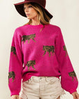 Tiger Pattern Sweater-Tops-BiBi-L. Mae Boutique & Wild Mabel Clothing