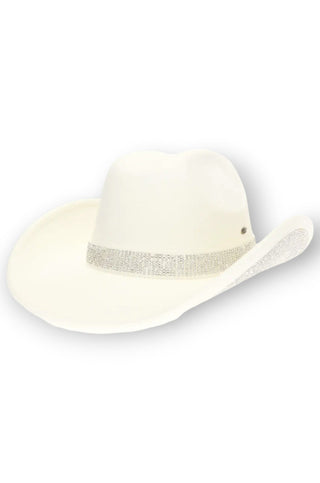 Tinseltown Ivory Rhinestone Cowboy Hat-C.C Beanie-L. Mae Boutique