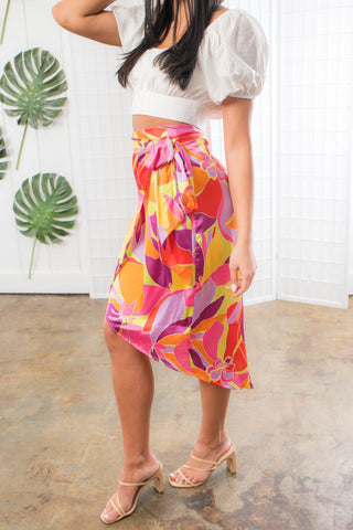 Tropical Paradise Printed Wrap Skirt-Dress Forum-L. Mae Boutique