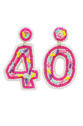 Turning 40 Birthday Earrings-Golden Stella-L. Mae Boutique