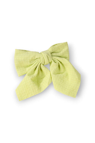 Weekend Frills Green Textured Bow Clip-Little Trendy-L. Mae Boutique