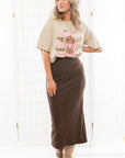 Yeehaw Cowgirl Taupe Oversized Graphic Tee-Tops-Tres Bien-L. Mae Boutique & Wild Mabel Clothing
