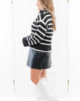 Z Supply Black Josephine Stripe Turtleneck Sweater-Tops-Z Supply-L. Mae Boutique & Wild Mabel Clothing