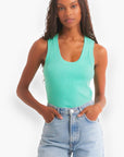 Z Supply Cabana Green Sirena Rib Tank-Tops-Z Supply-L. Mae Boutique & Wild Mabel Clothing